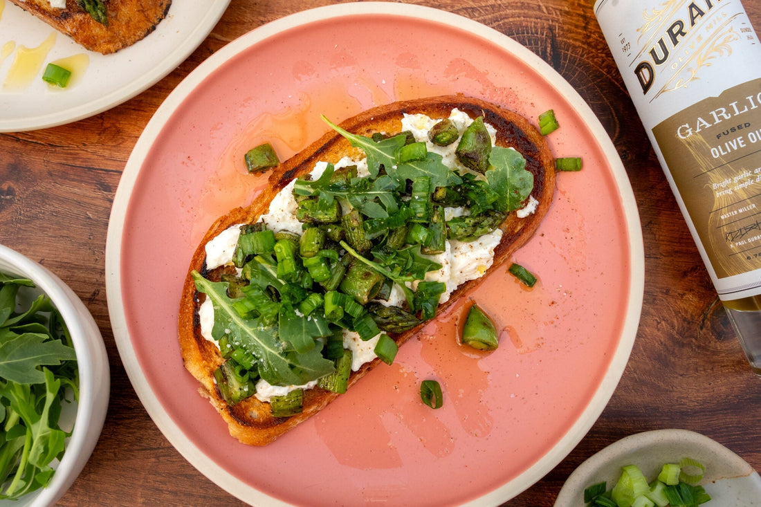 Spring Garlic & Veggie Toast