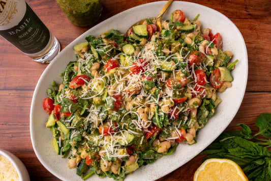 Creamy Pesto Bean Salad