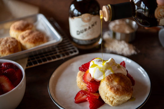 Strawberry Shortcake with Durant Estate Blend EVOO & Whipped Cream