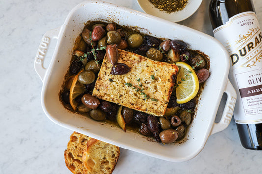 Baked Feta with Za’atar Garlic & Olives / Portland Salt Co.