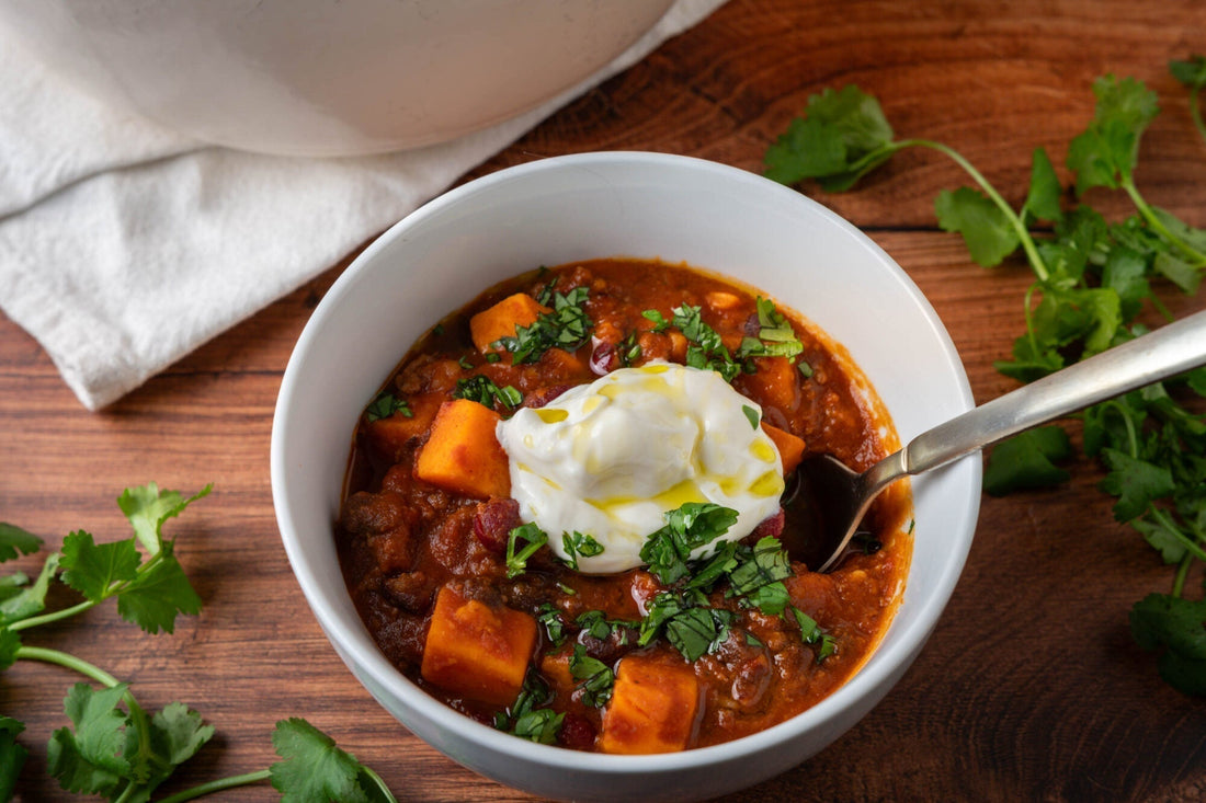 One-Pot Beef, Sweet Potato & Bean Chili