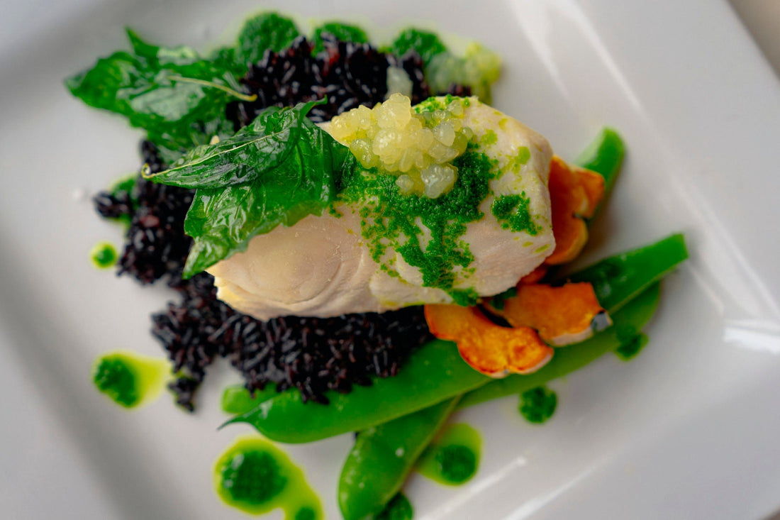 Olive Oil Poached Wild Halibut / Stephanie Inn