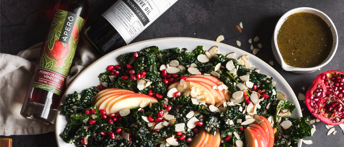 Kale Quinoa Salad with Apples and Pomegranate