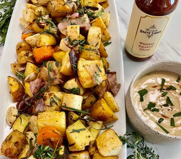 Whiskey Smoked Ghost Roasted Vegetables With Spicy Tahini Dipping Sauce / Marshall’s Haute Sauce