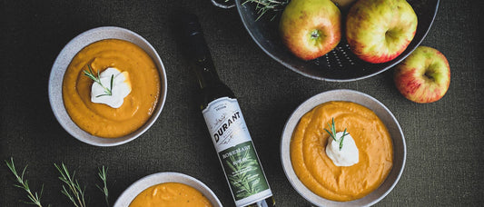 Roasted Butternut Squash & Apple Soup, with Rosemary Fused Olive Oil