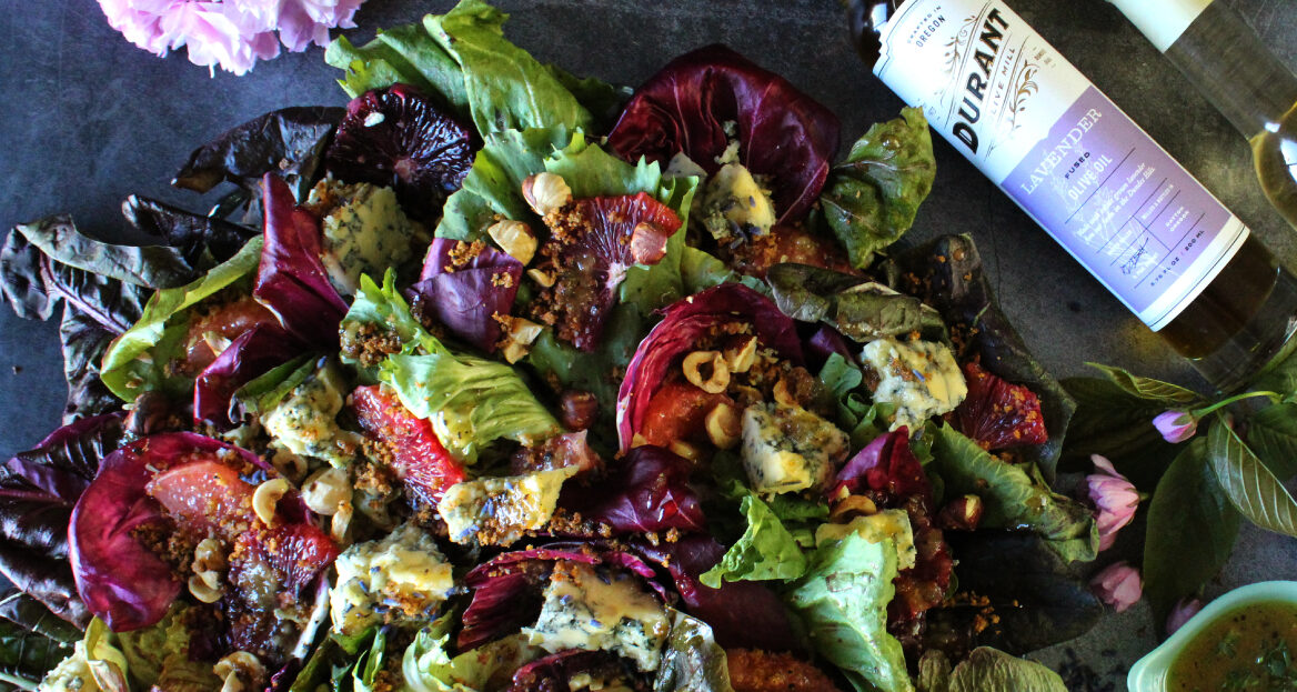 Freshly made salad on a table