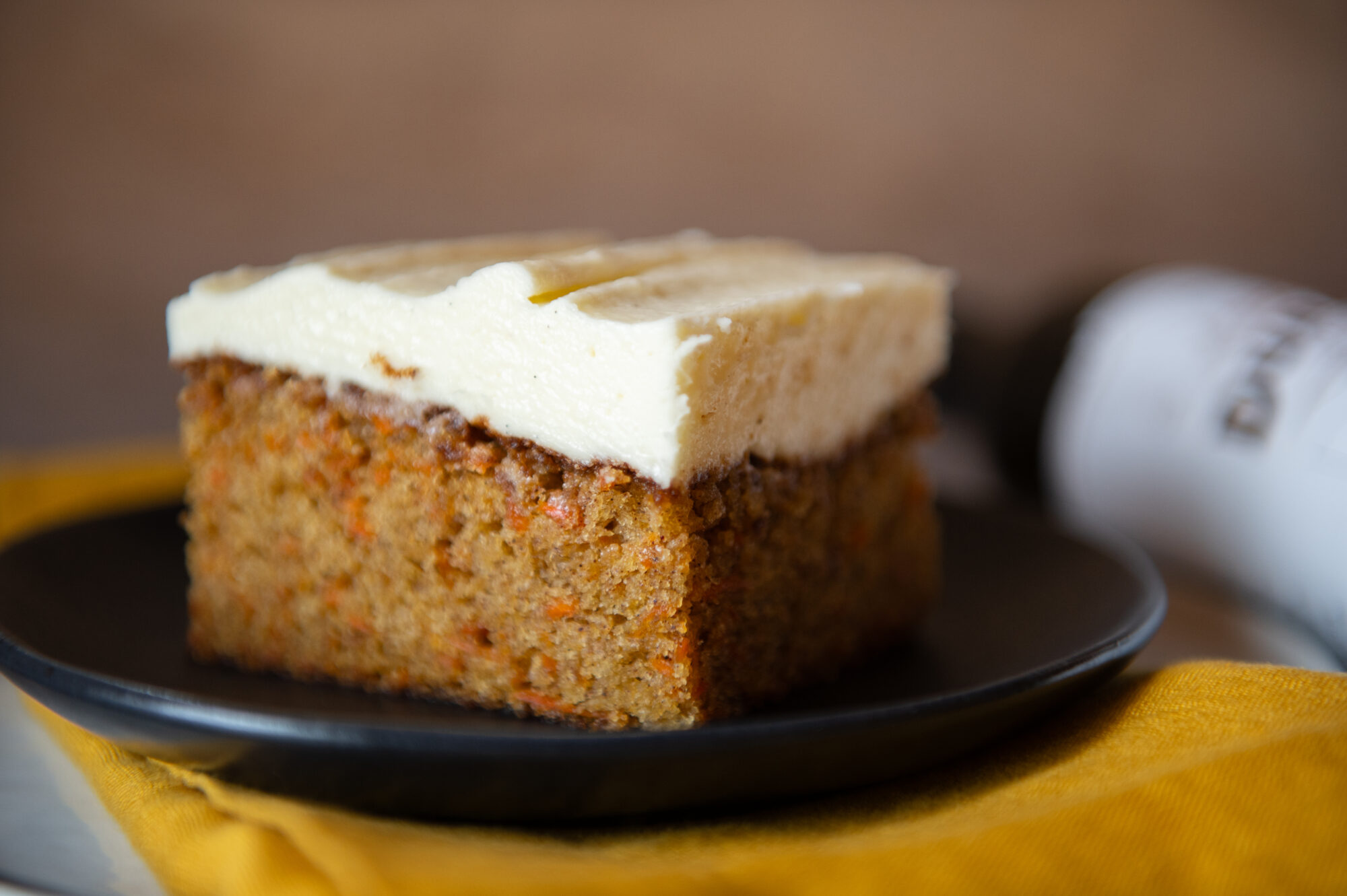 carrot cake with EVOO cream cheese frosting